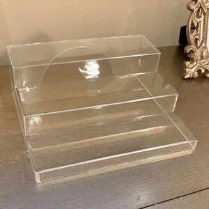 Home Interiors Clear 3-Tier Acrylic Makeup Organizer - Transparent